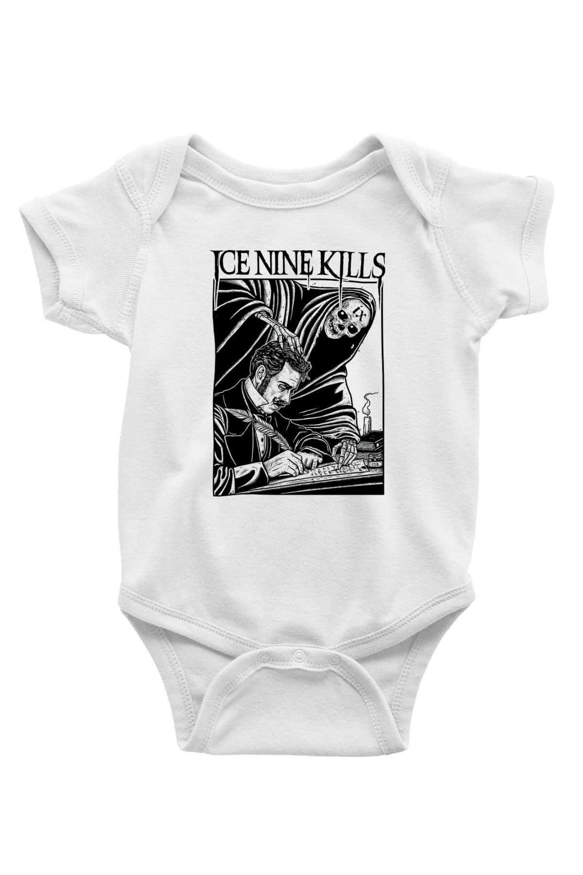 Ice Nine Kills Baskılı Beyaz Unisex Bebek Body - Zıbın