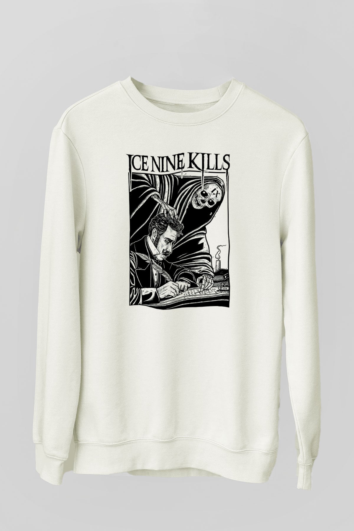 Ice Nine Kills Baskılı Beyaz Unisex Sweatshirt
