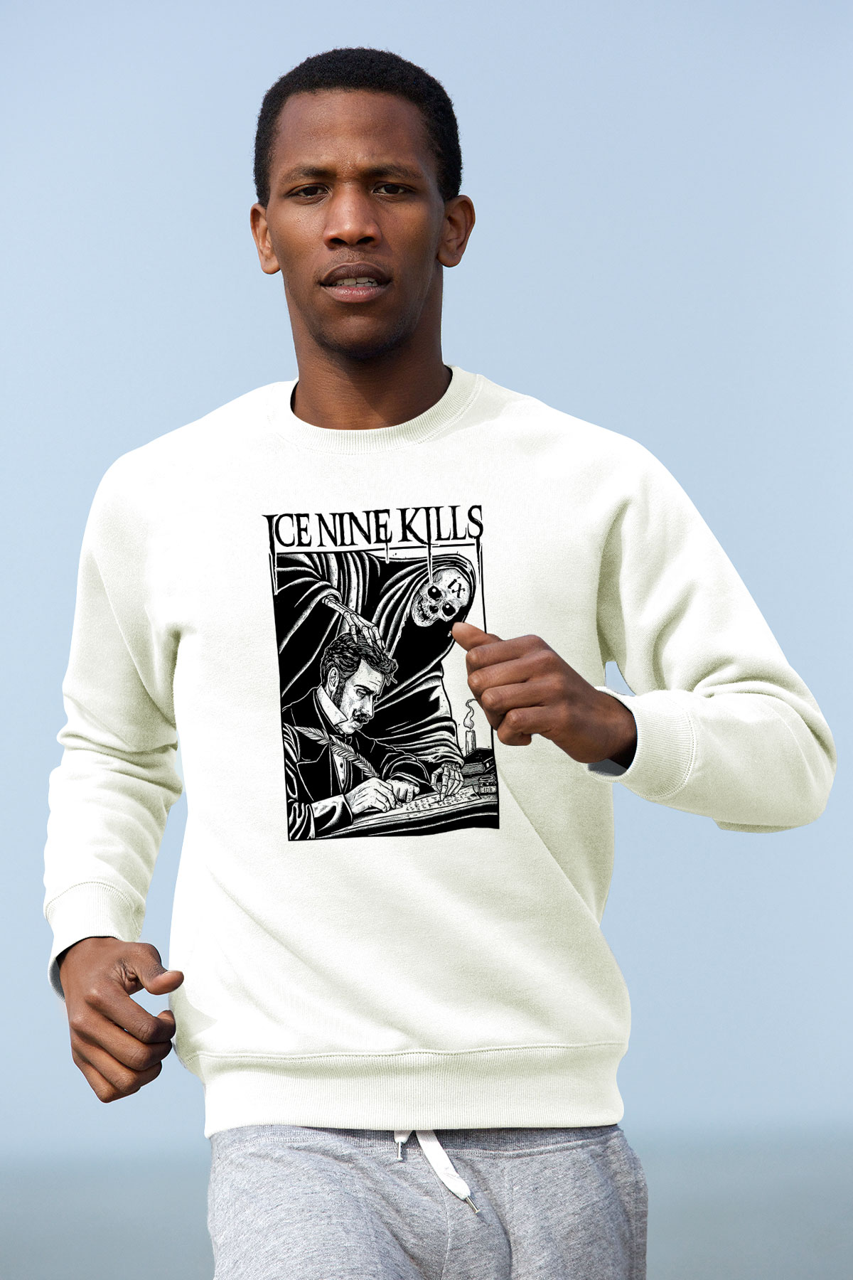 Ice Nine Kills Baskılı Beyaz Unisex Sweatshirt