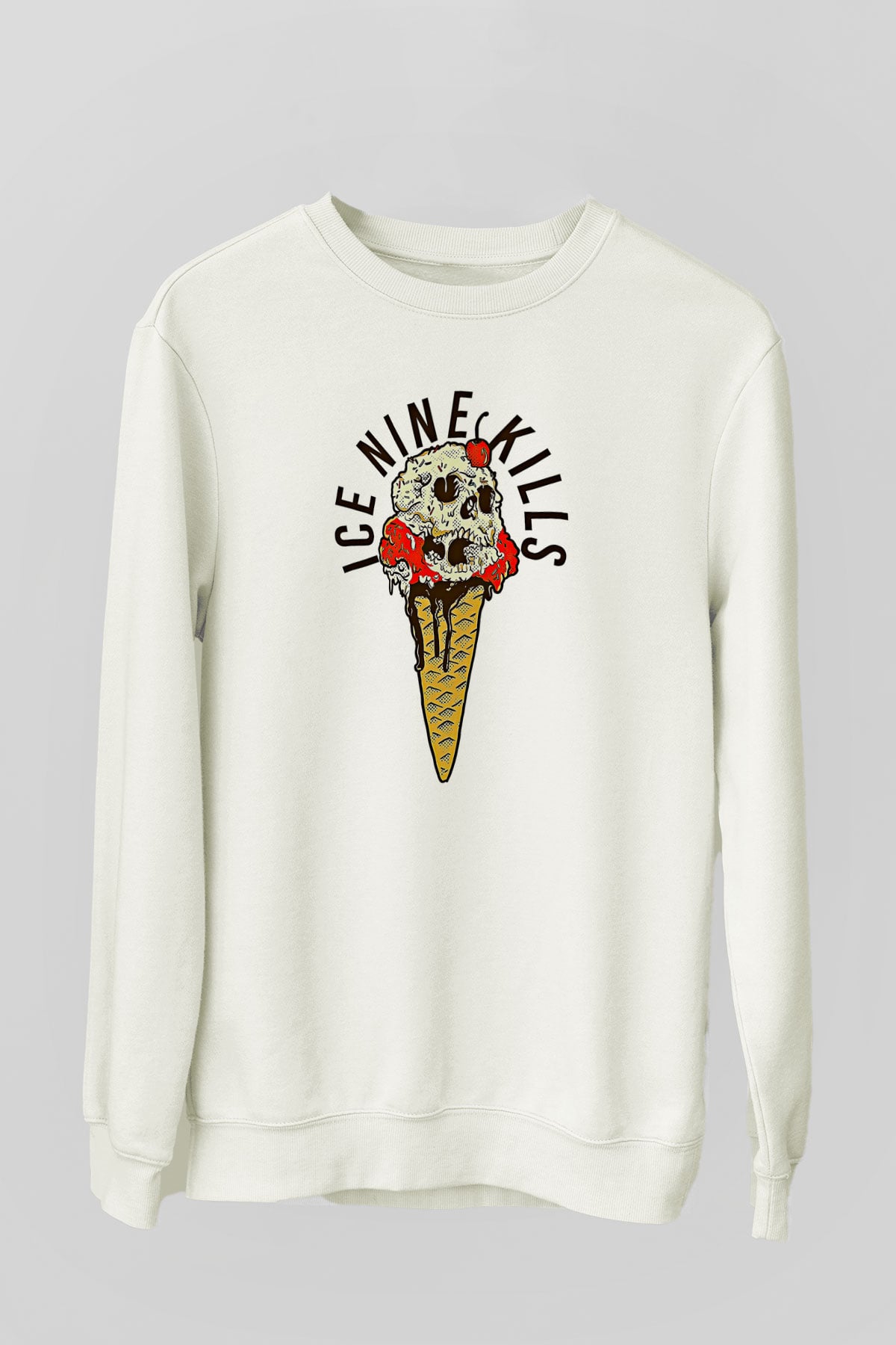 Ice Nine Kills Baskılı Beyaz Unisex Sweatshirt