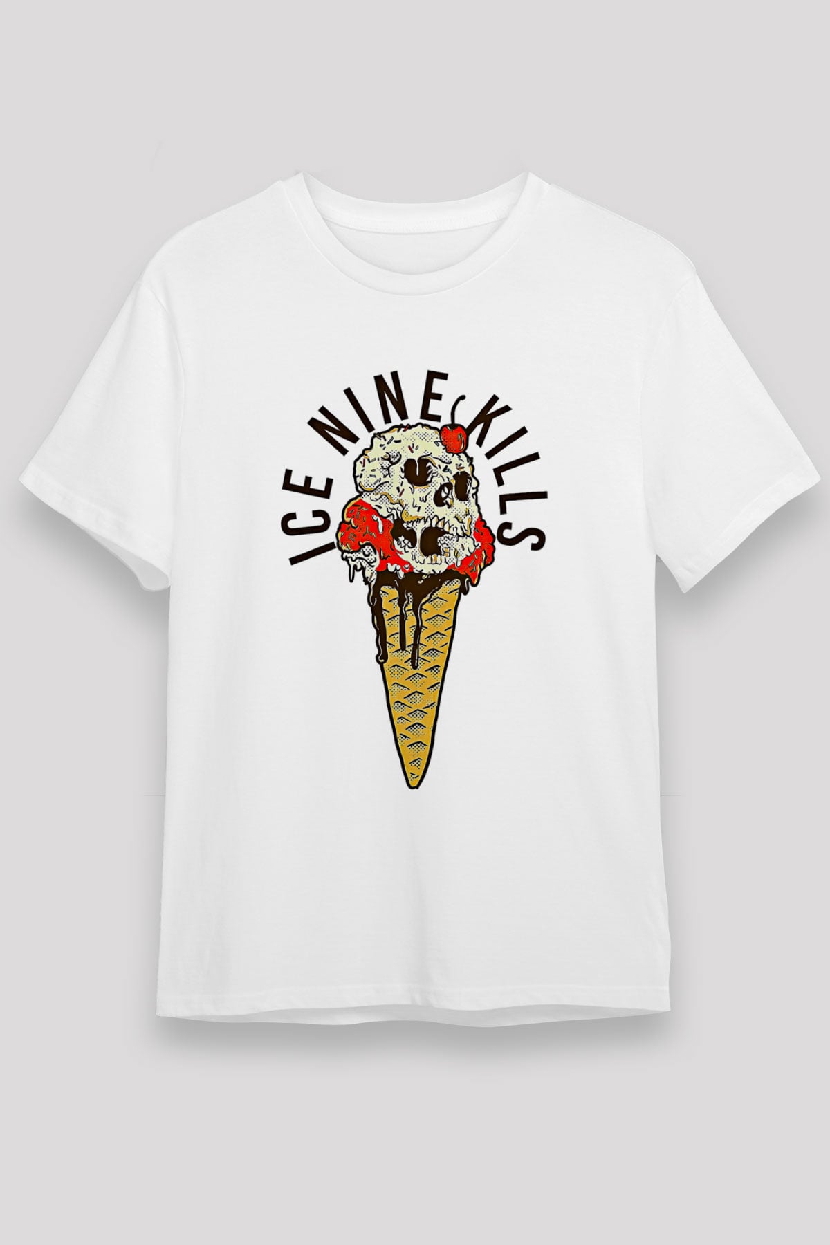 Ice Nine Kills Baskılı Unisex Beyaz Tişört - Tshirt