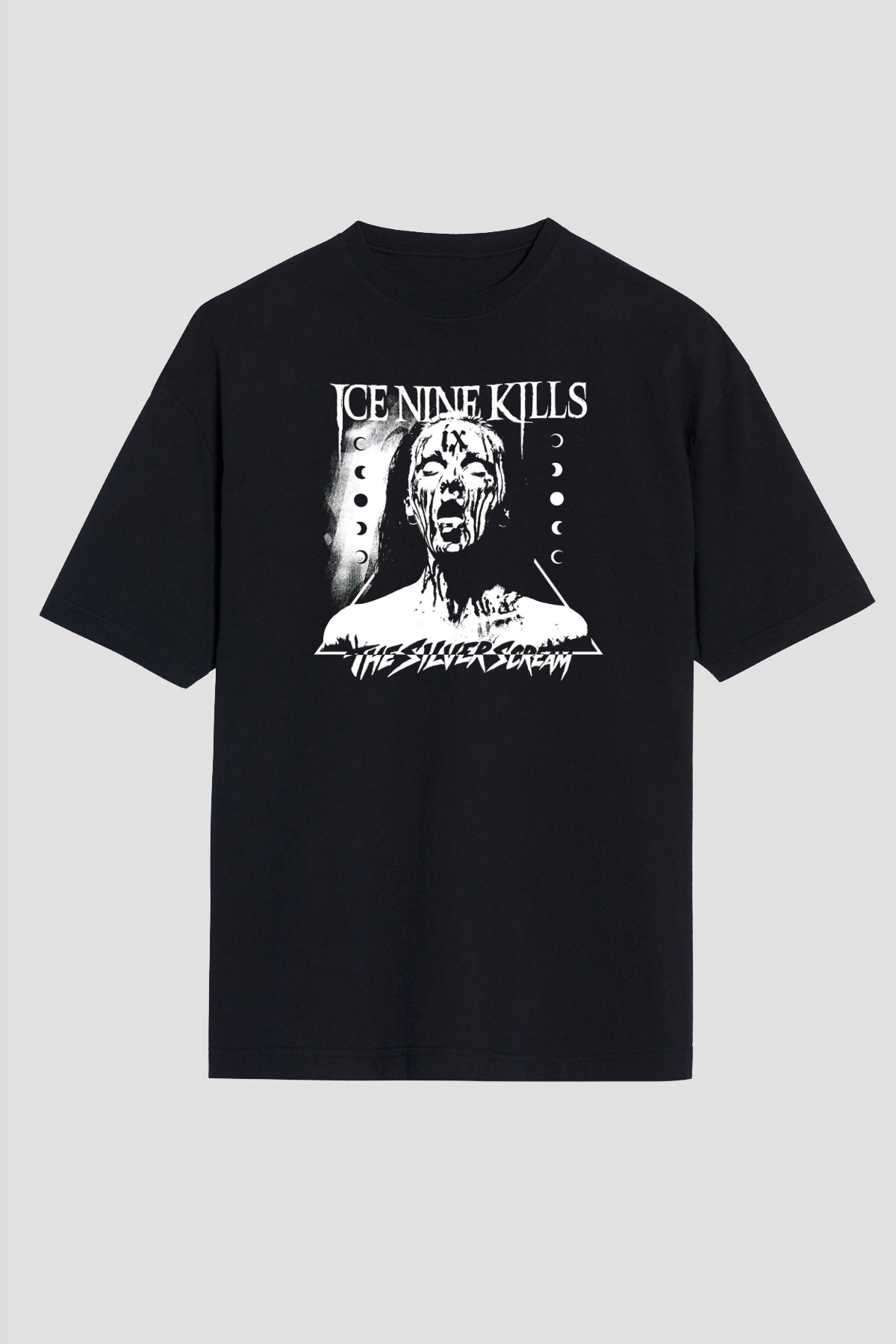 Ice Nine Kills Baskılı Unisex Siyah Oversize Tişört - Tshirt