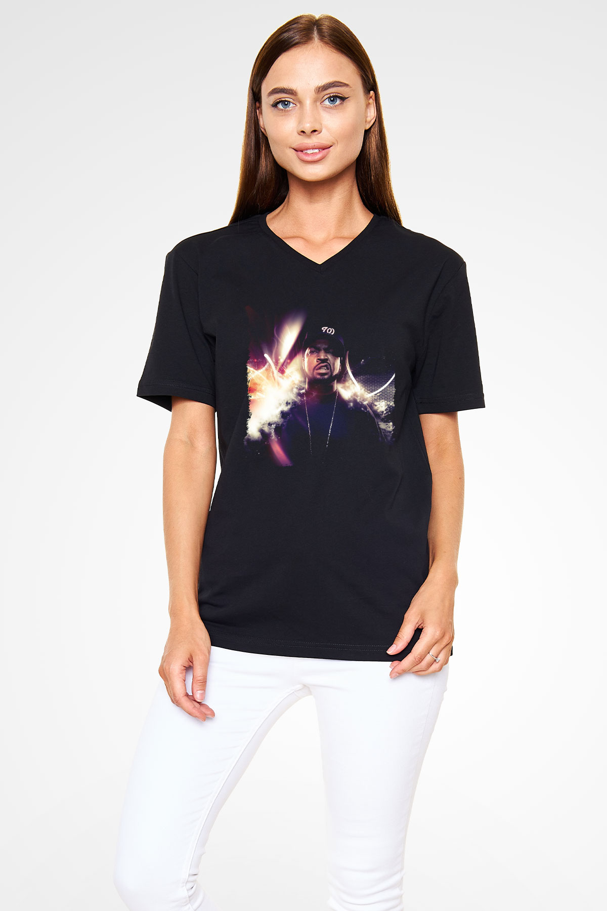 Ice-T Siyah Unisex V Yaka Tişört