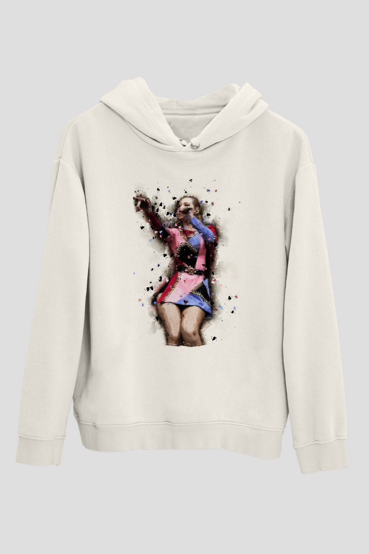 Iggy Azalea Beyaz Unisex Kapüşonlu Sweatshirt