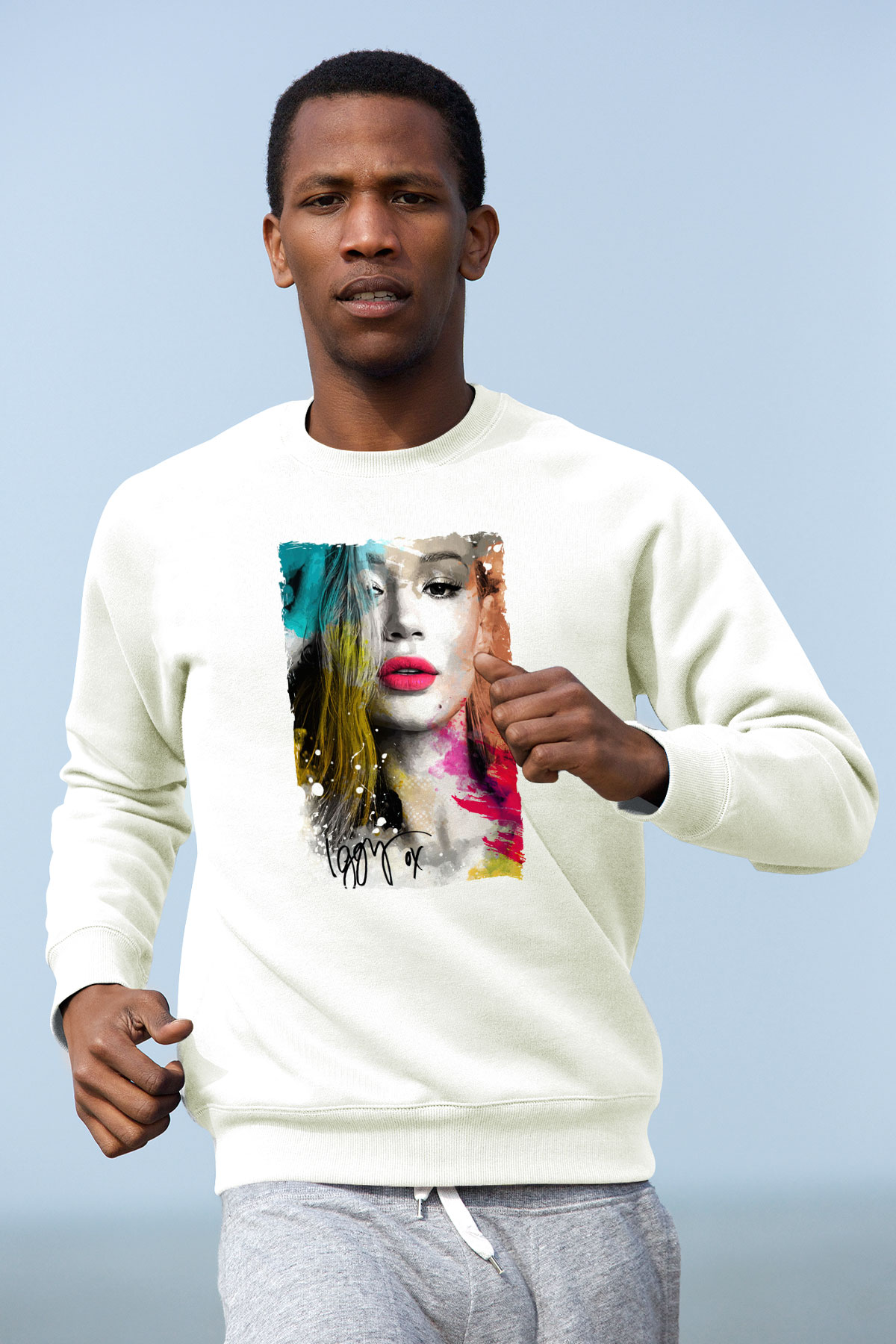 Iggy Azalea Beyaz Unisex Sweatshirt