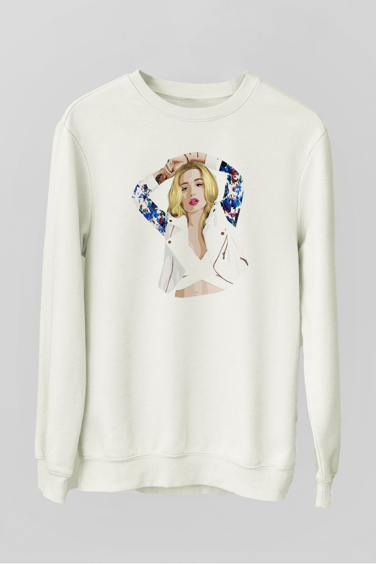 Iggy Azalea Beyaz Unisex Sweatshirt