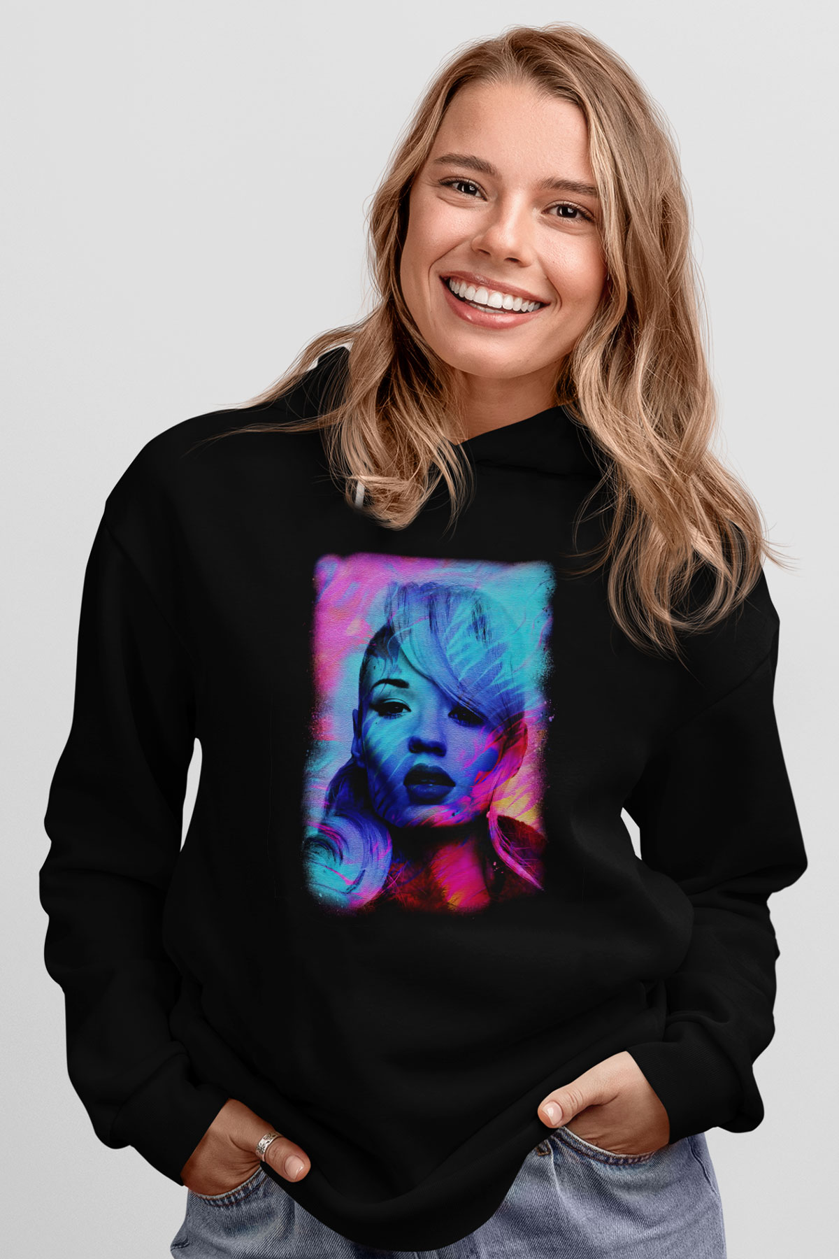 Iggy Azalea Siyah Unisex Kapüşonlu Sweatshirt