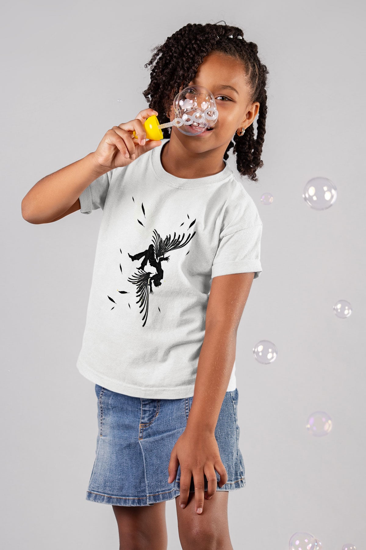 İkarus Baskılı Beyaz Unisex Beyaz Çocuk Tişört - Tshirt