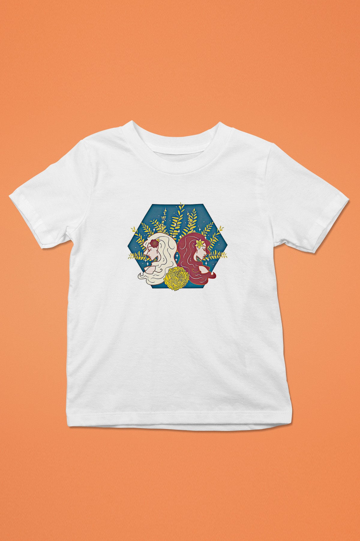 İkizler Burcu Baskılı Beyaz Unisex Beyaz Çocuk Tişört - Tshirt