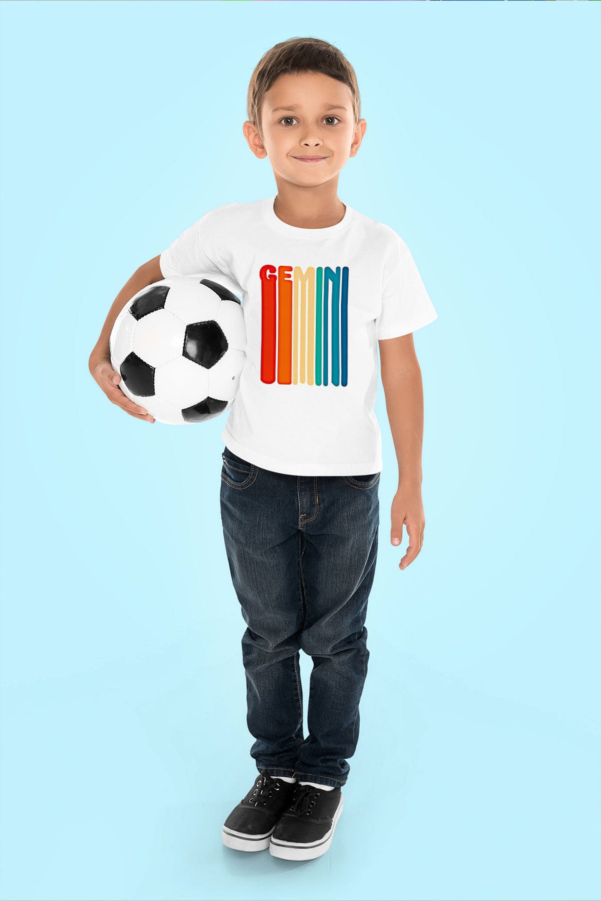 İkizler Burcu Baskılı Beyaz Unisex Beyaz Çocuk Tişört - Tshirt