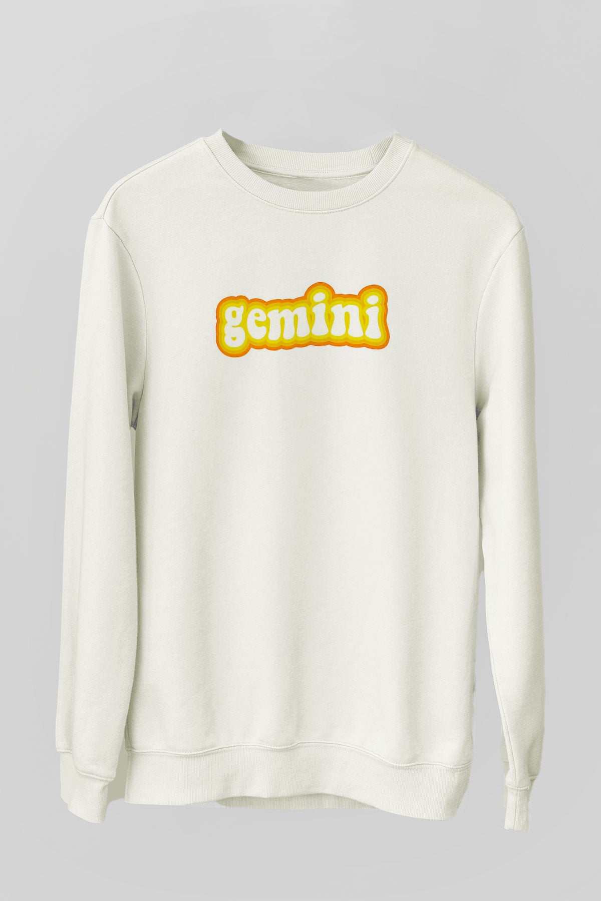 İkizler Burcu Baskılı Beyaz Unisex Sweatshirt