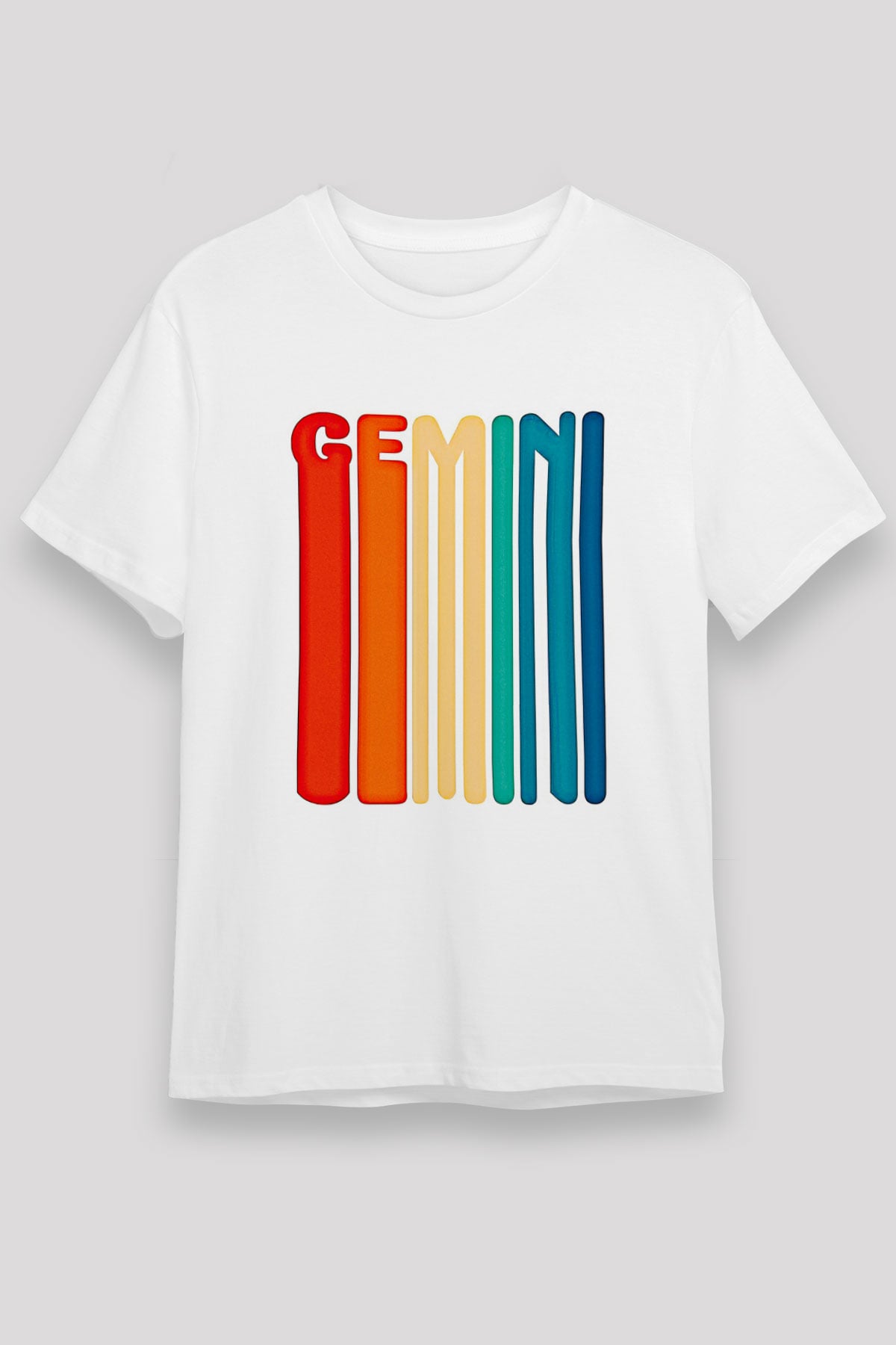 İkizler Burcu Unisex Baskılı Beyaz Tişört - Tshirt