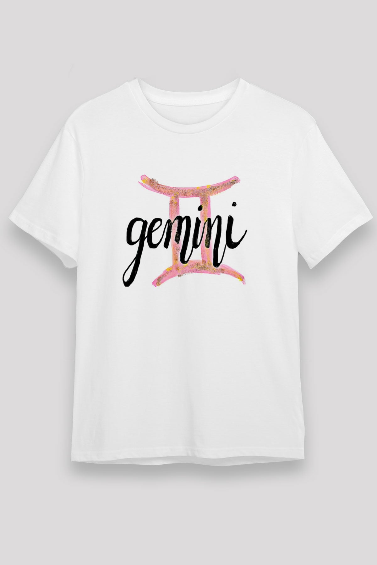 İkizler Burcu Unisex Baskılı Beyaz Tişört - Tshirt
