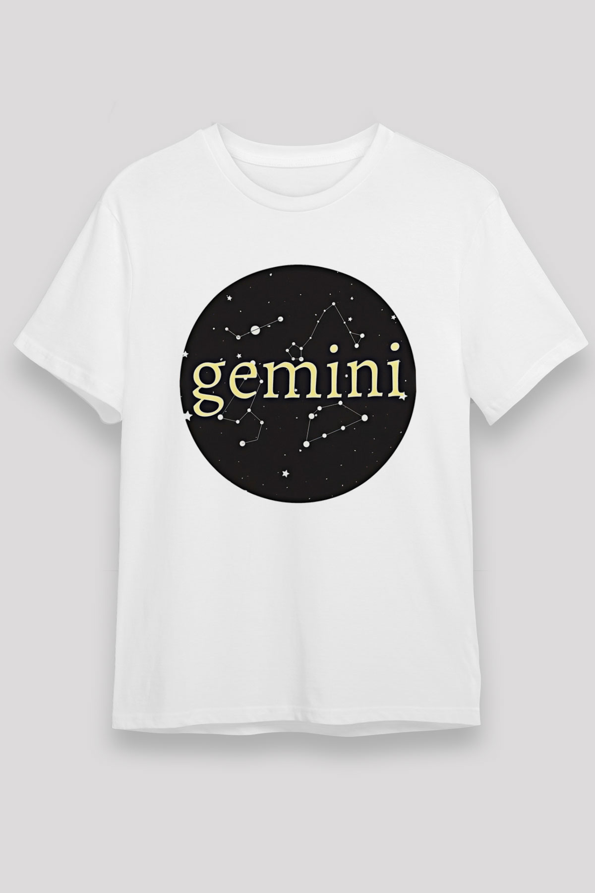 İkizler Burcu Unisex Baskılı Beyaz Tişört - Tshirt