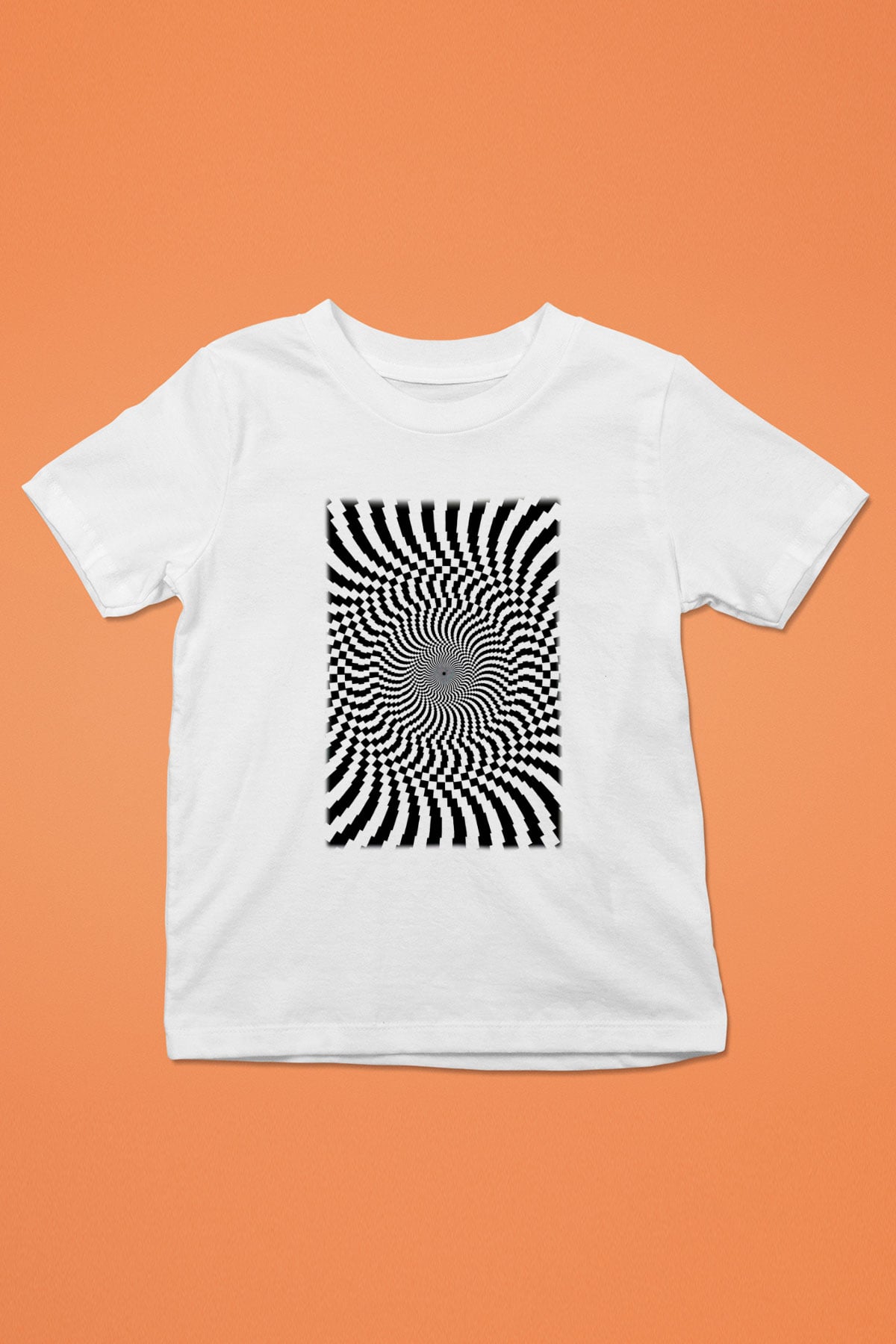 Illüzyon Baskılı Beyaz Unisex Çocuk Tişört