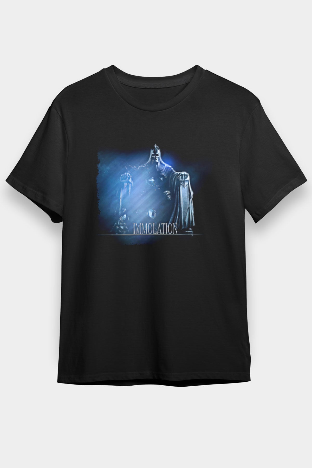 Immolation Baskılı Unisex Siyah Tişört - Tshirt