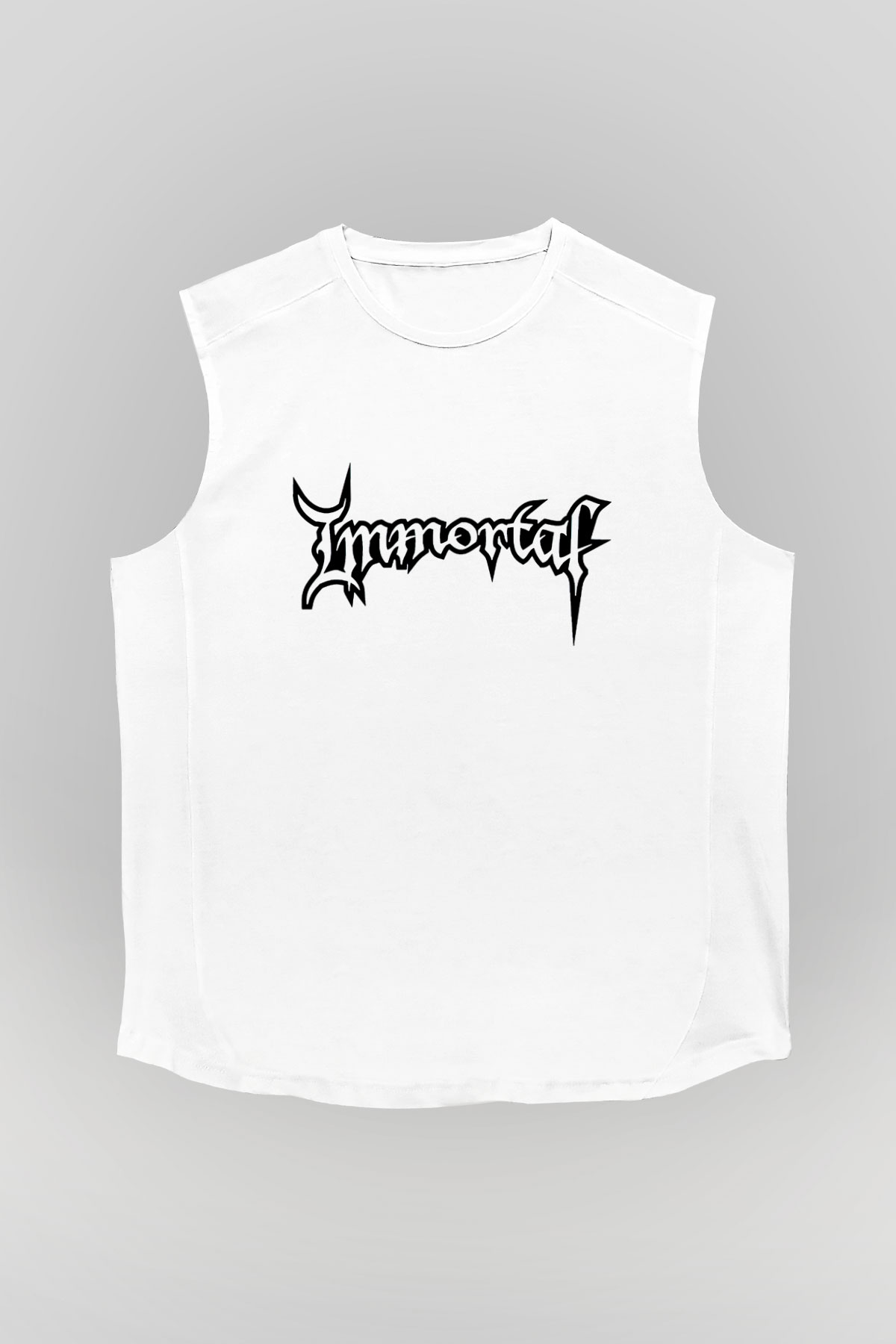 Immortal Beyaz Unisex Kolsuz Tişört