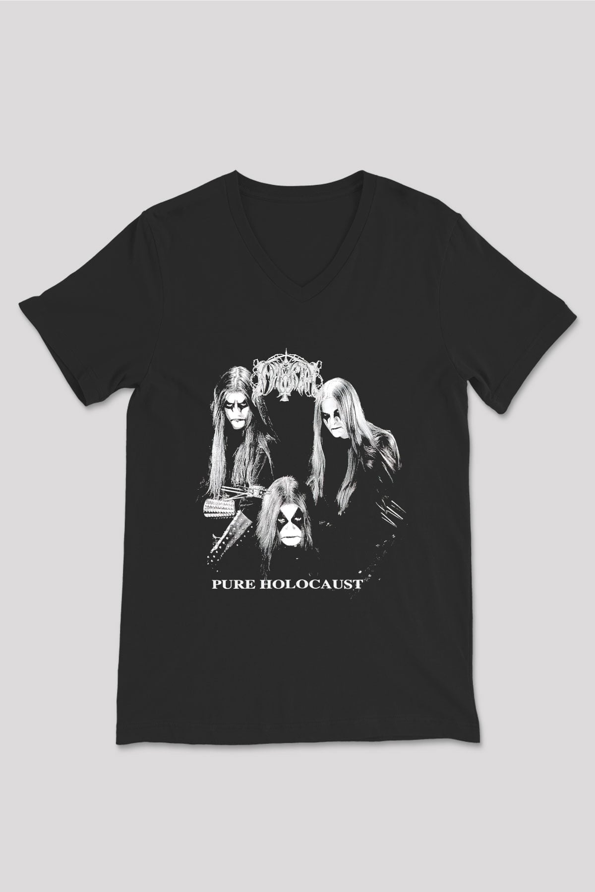 Immortal Siyah Unisex V Yaka Tişört T-Shirt