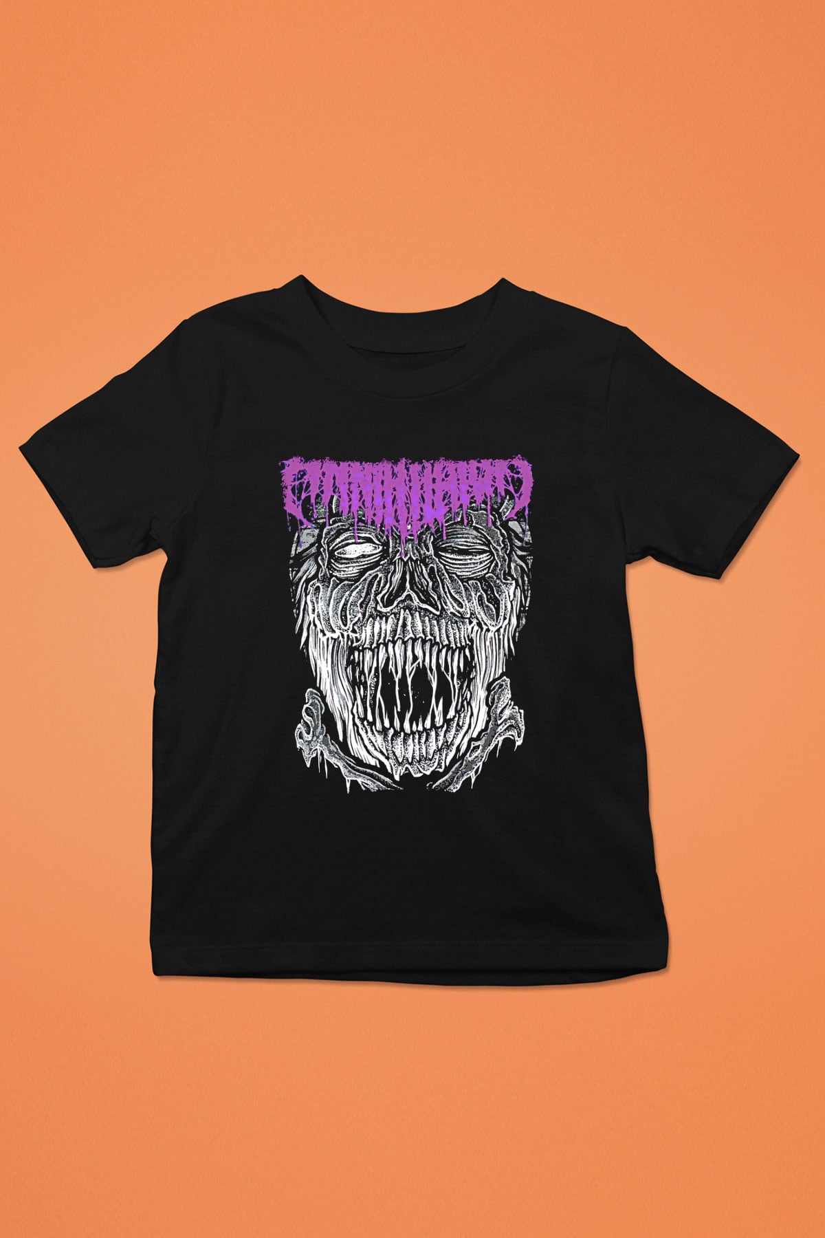 Impetigo Baskılı Unisex Siyah Çocuk Tişört - Tshirt