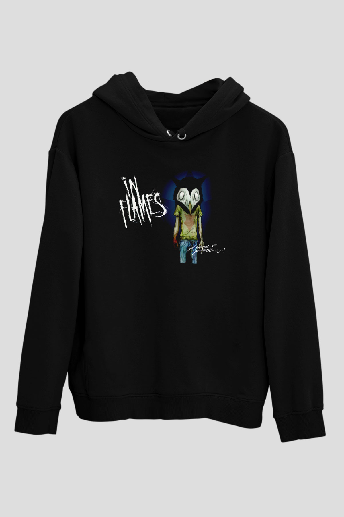 In Flames Siyah Unisex Kapüşonlu Sweatshirt