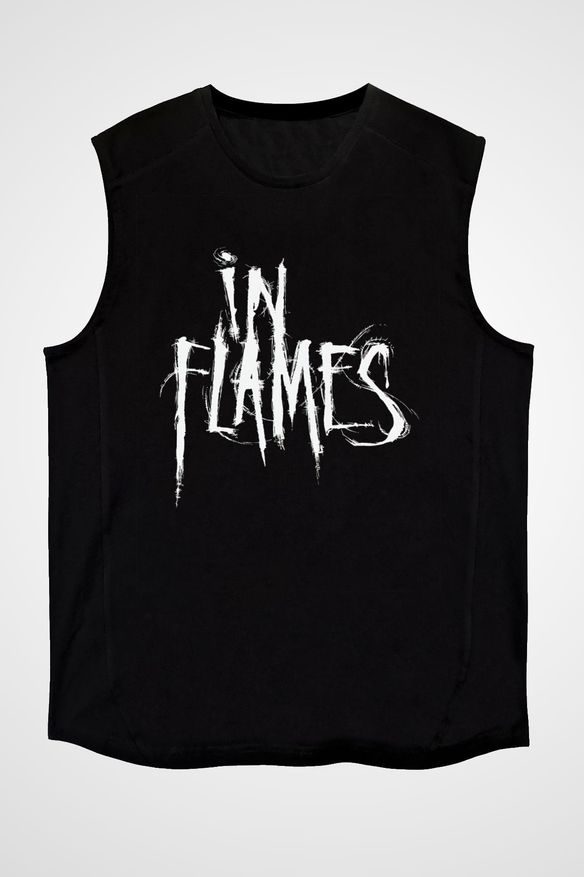 In Flames Siyah Unisex Kolsuz Tişört