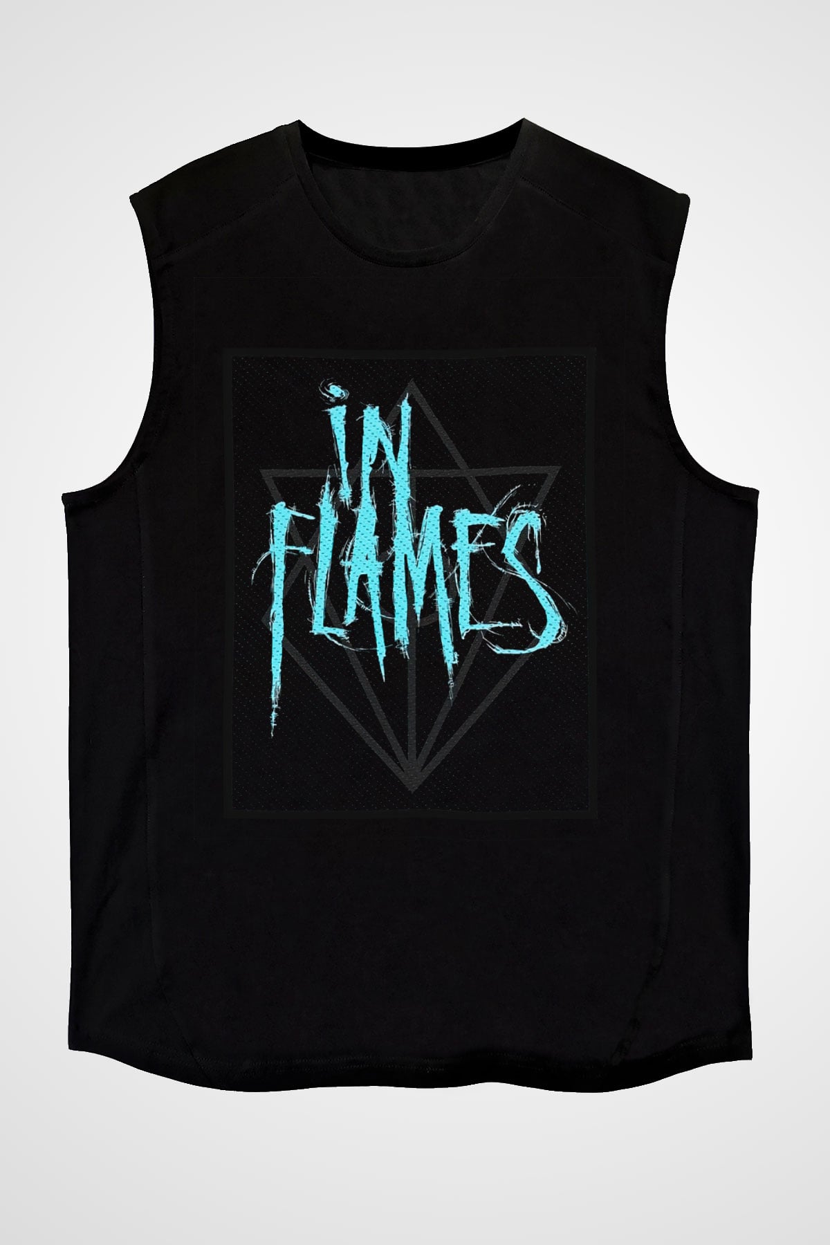 In Flames Siyah Unisex Kolsuz Tişört
