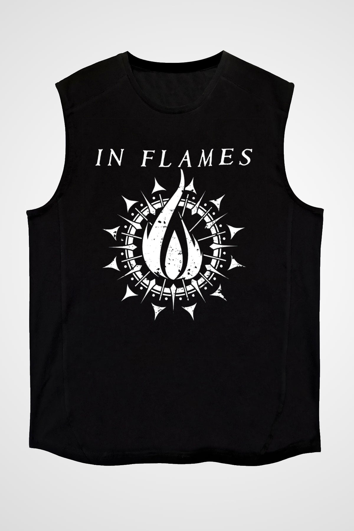 In Flames Siyah Unisex Kolsuz Tişört