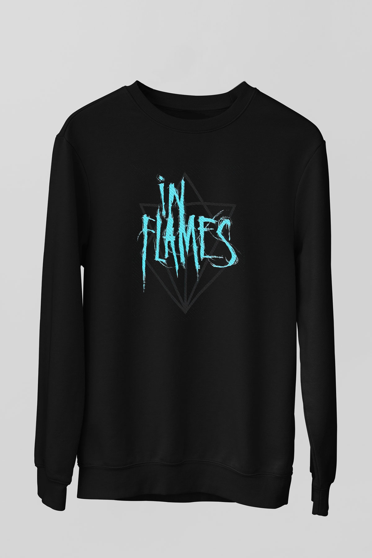 In Flames Siyah Unisex Sweatshirt
