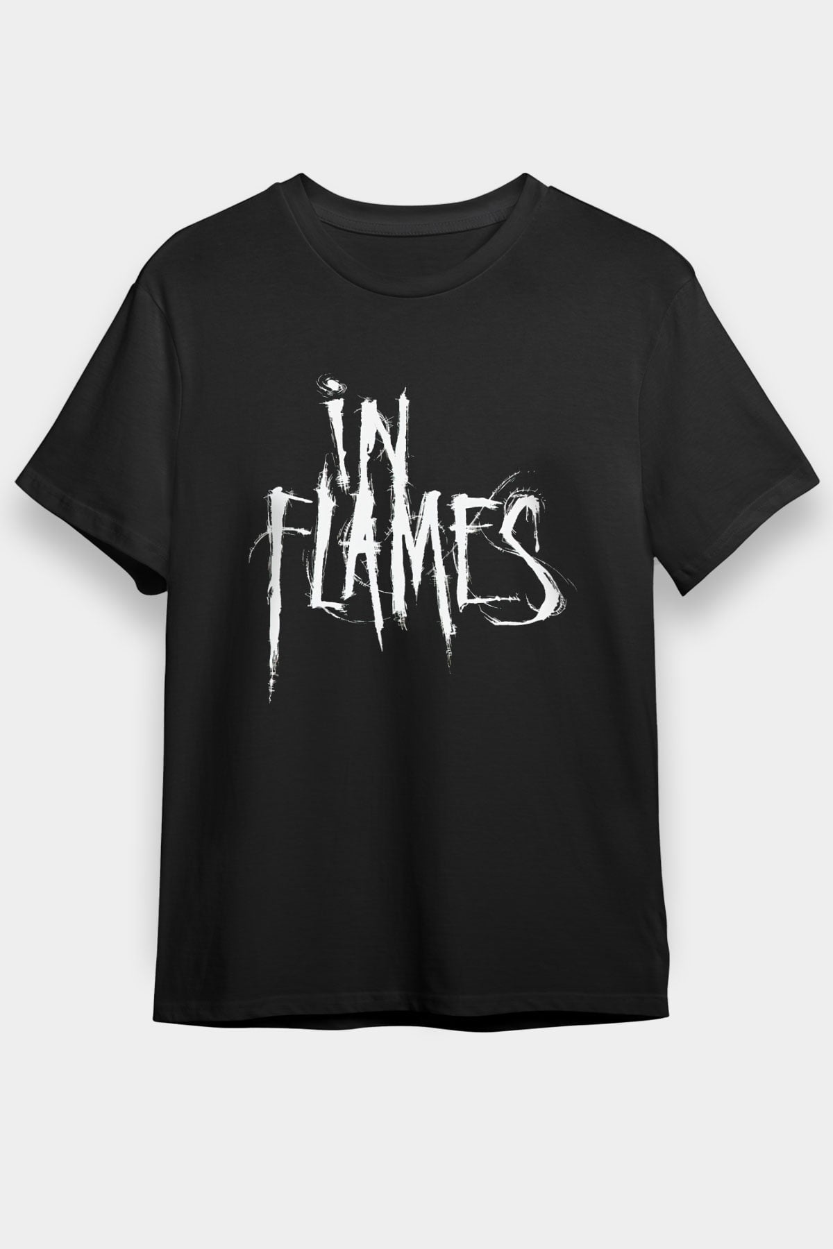 In Flames Siyah Unisex Tişört T-Shirt - TişörtFabrikası