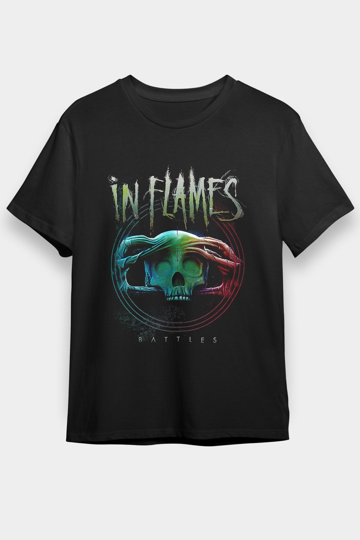 In Flames Siyah Unisex Tişört T-Shirt - TişörtFabrikası