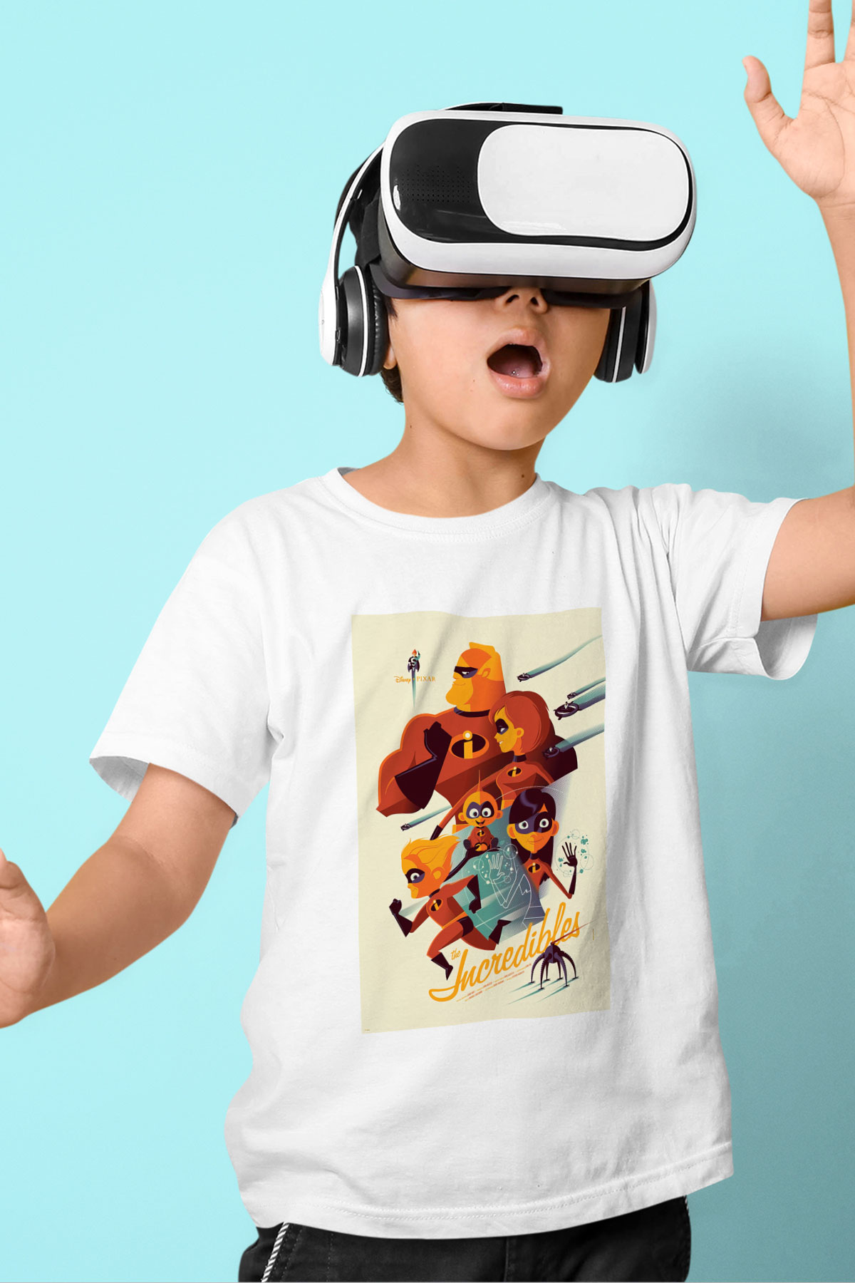 Incredibles (The) Baskılı Beyaz Unisex Çocuk Tişört