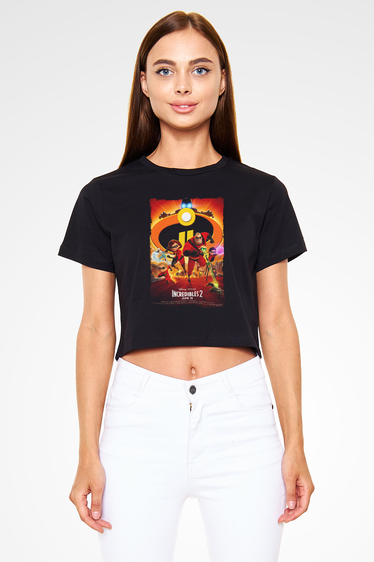 Incredibles (The) Siyah  Crop Top Tişört
