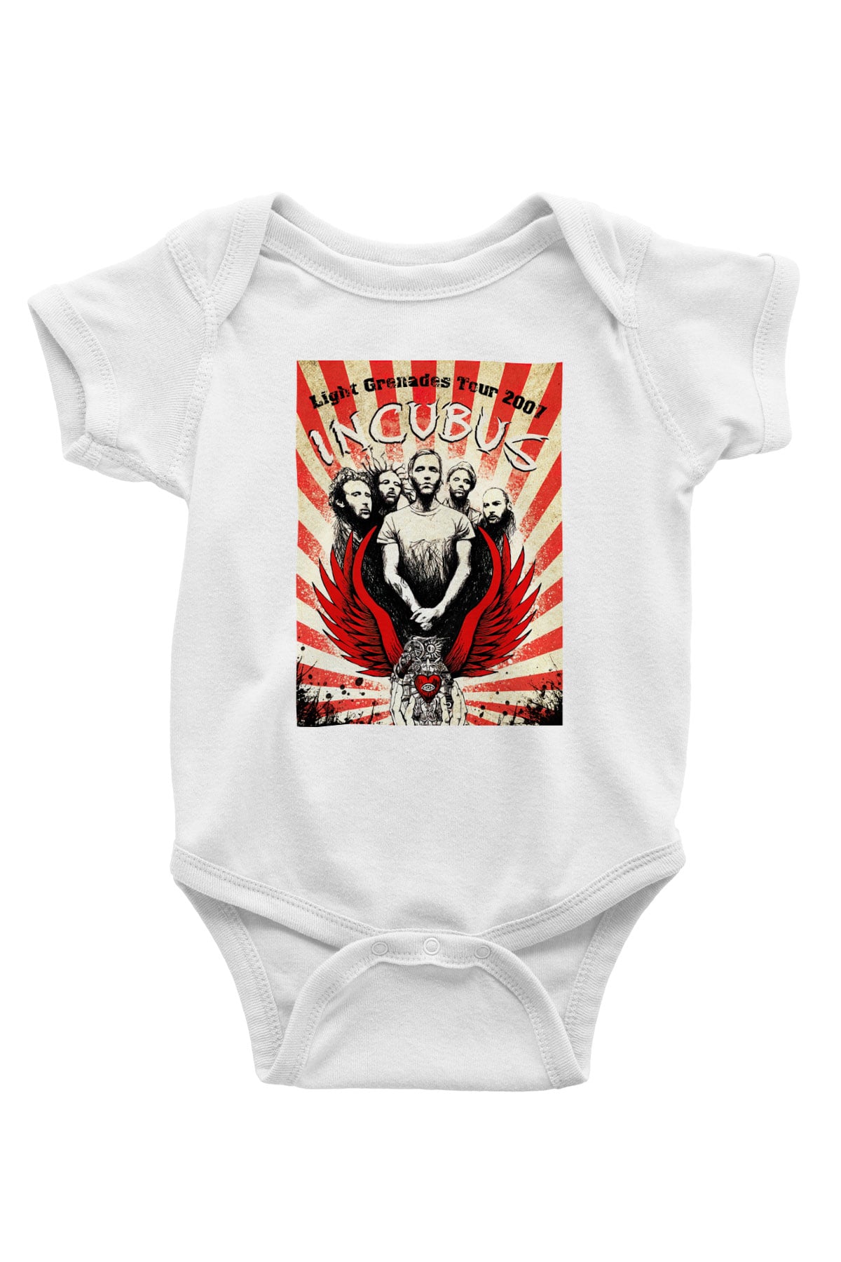 Incubus Baskılı Beyaz Unisex Bebek Body - Zıbın