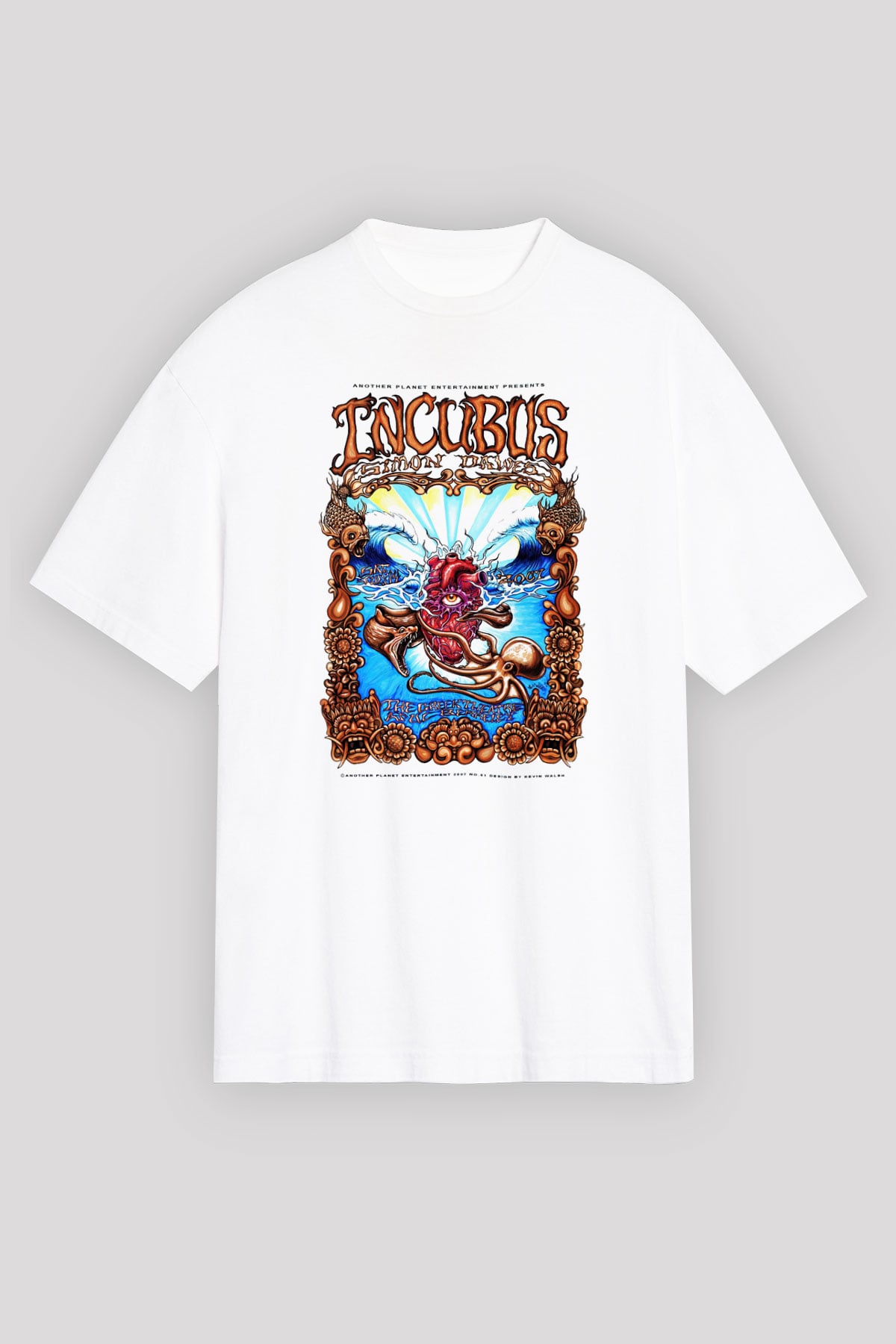 Incubus Beyaz Unisex Oversize Tişört T-Shirt