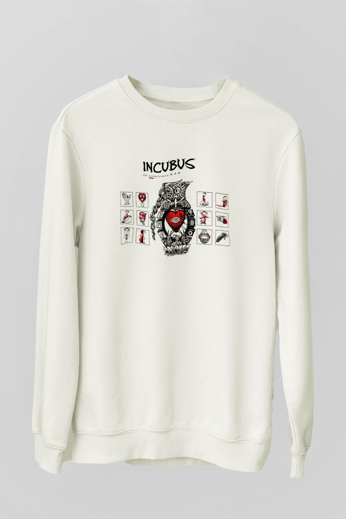 Incubus Beyaz Unisex Sweatshirt