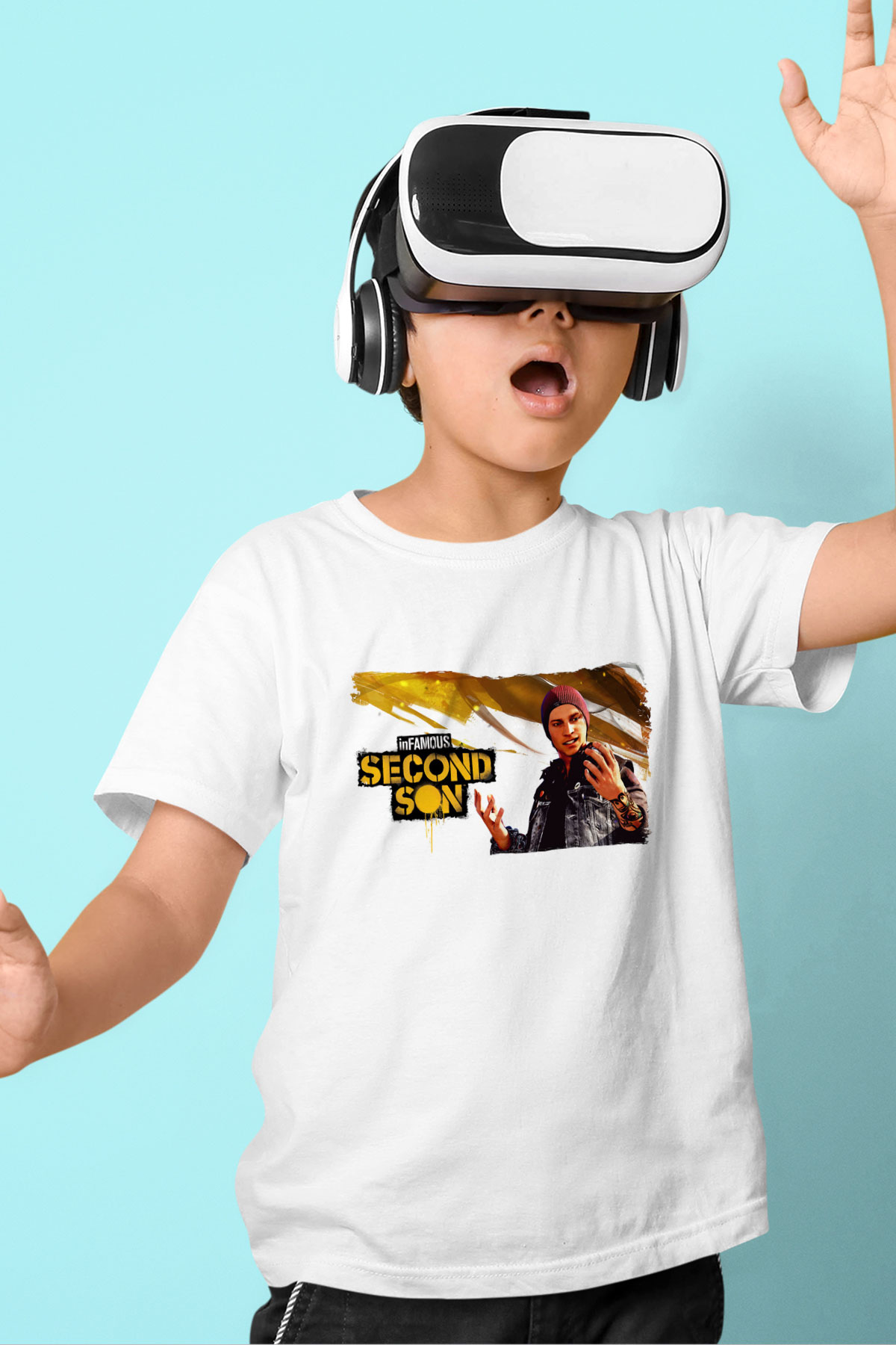 Infamous Beyaz Unisex Çocuk Tişört