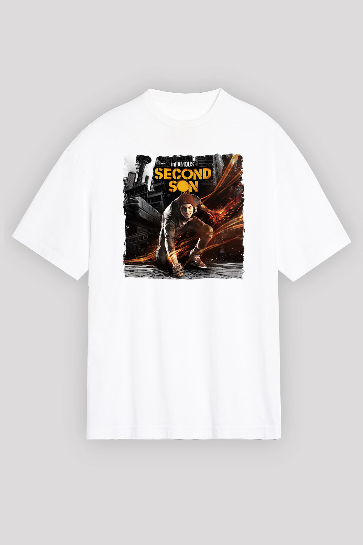 Infamous Beyaz Unisex Tişört T-Shirt