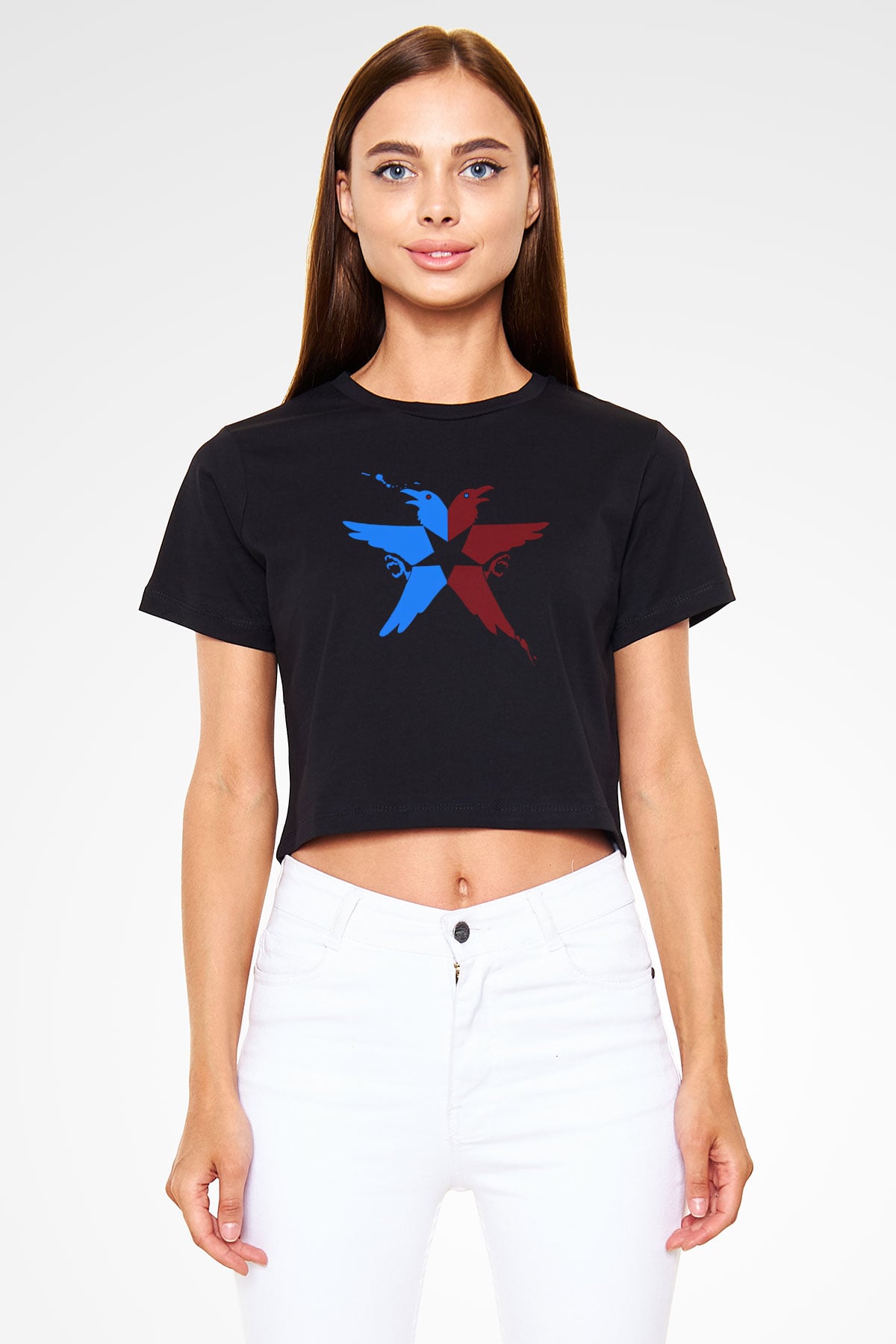 Infamous Siyah  Crop Top Tişört
