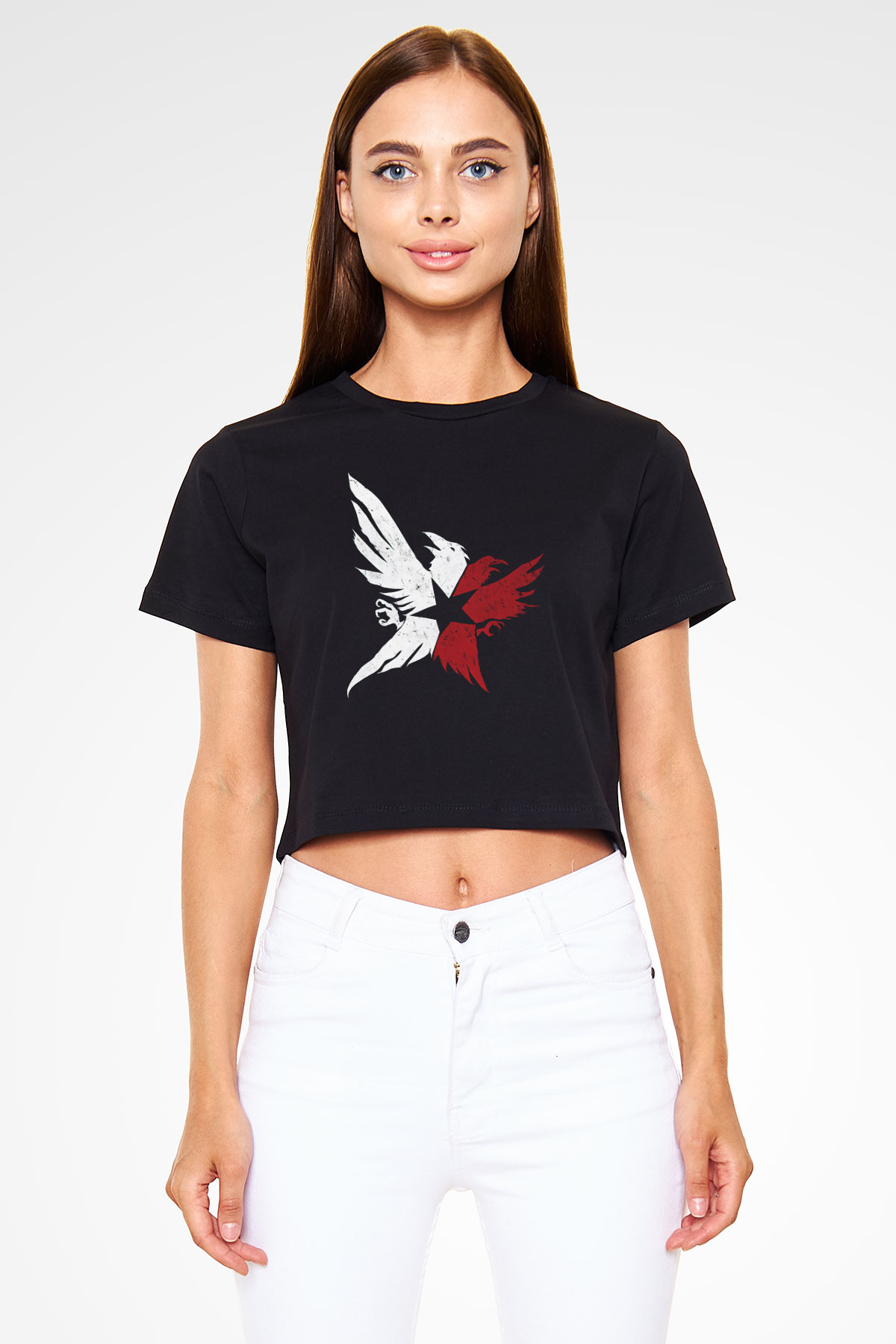 Infamous Siyah  Crop Top Tişört