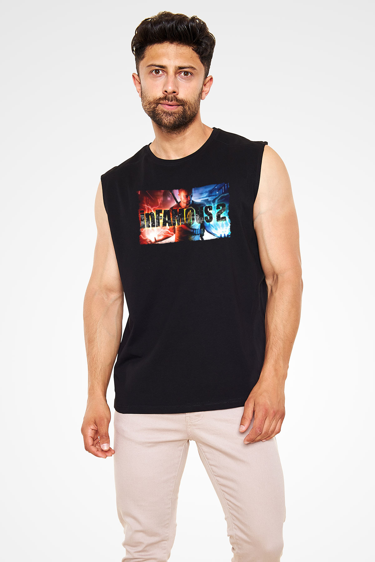 Infamous Siyah Unisex Kolsuz Tişört