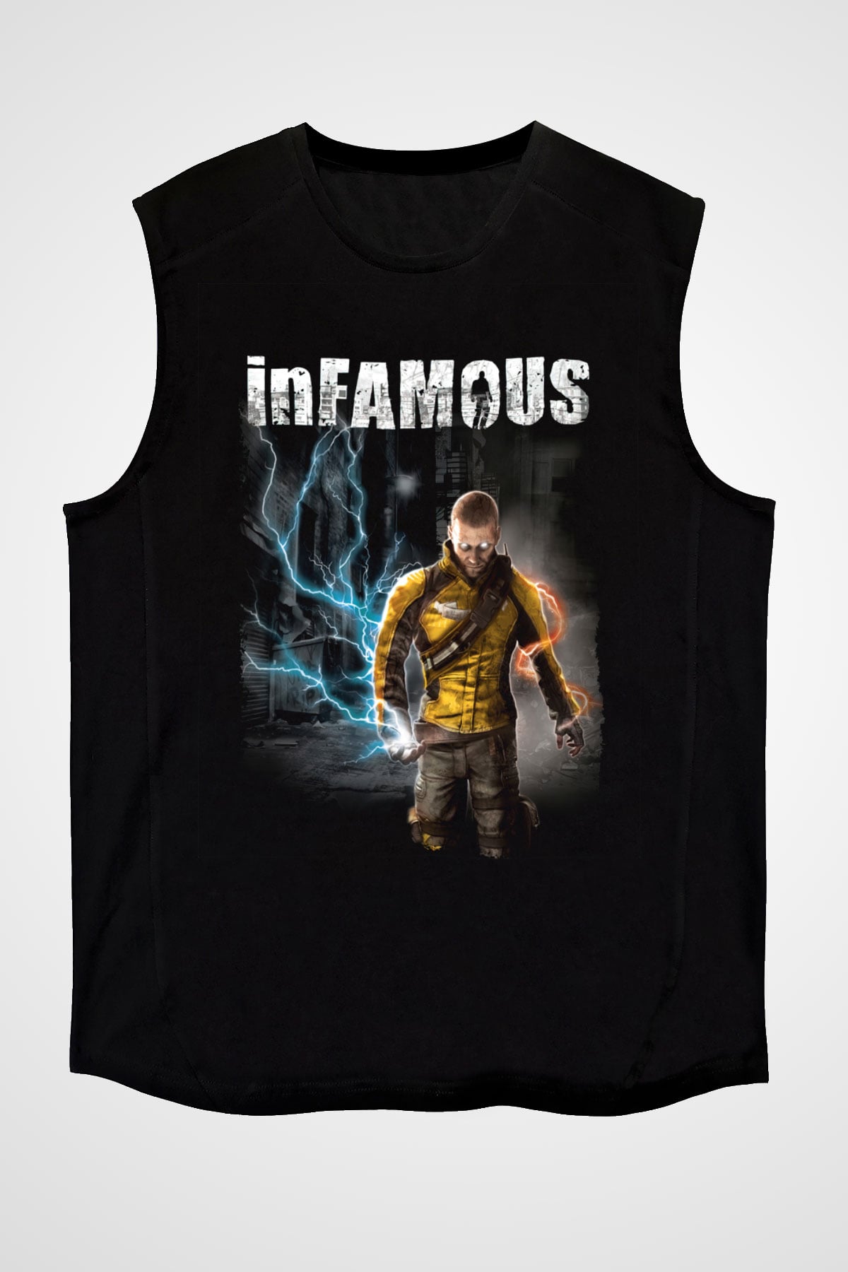 Infamous Siyah Unisex Kolsuz Tişört