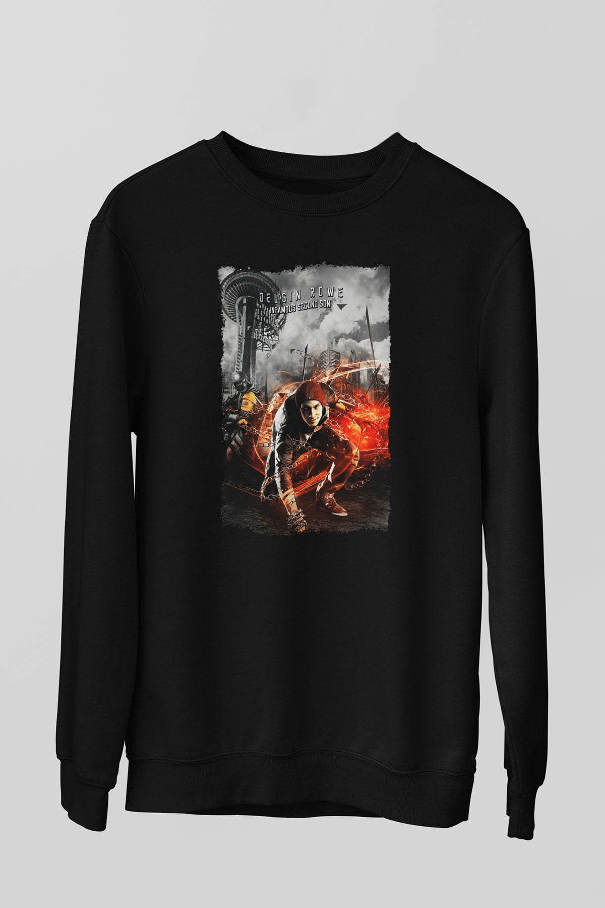 Infamous Siyah Unisex Sweatshirt