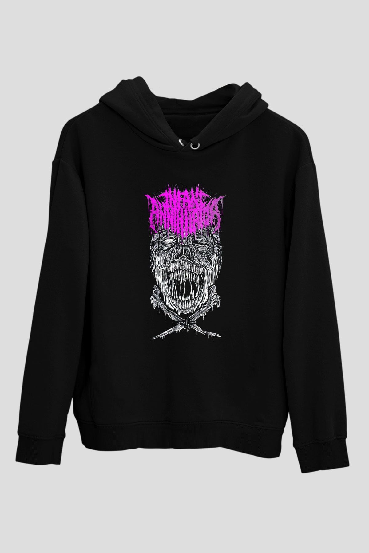 İnfant Annihilator Baskılı Unisex Siyah Kapüşonlu Sweatshirt