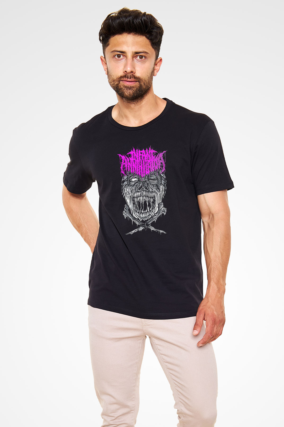 İnfant Annihilator Baskılı Unisex Siyah Tişört - Tshirt