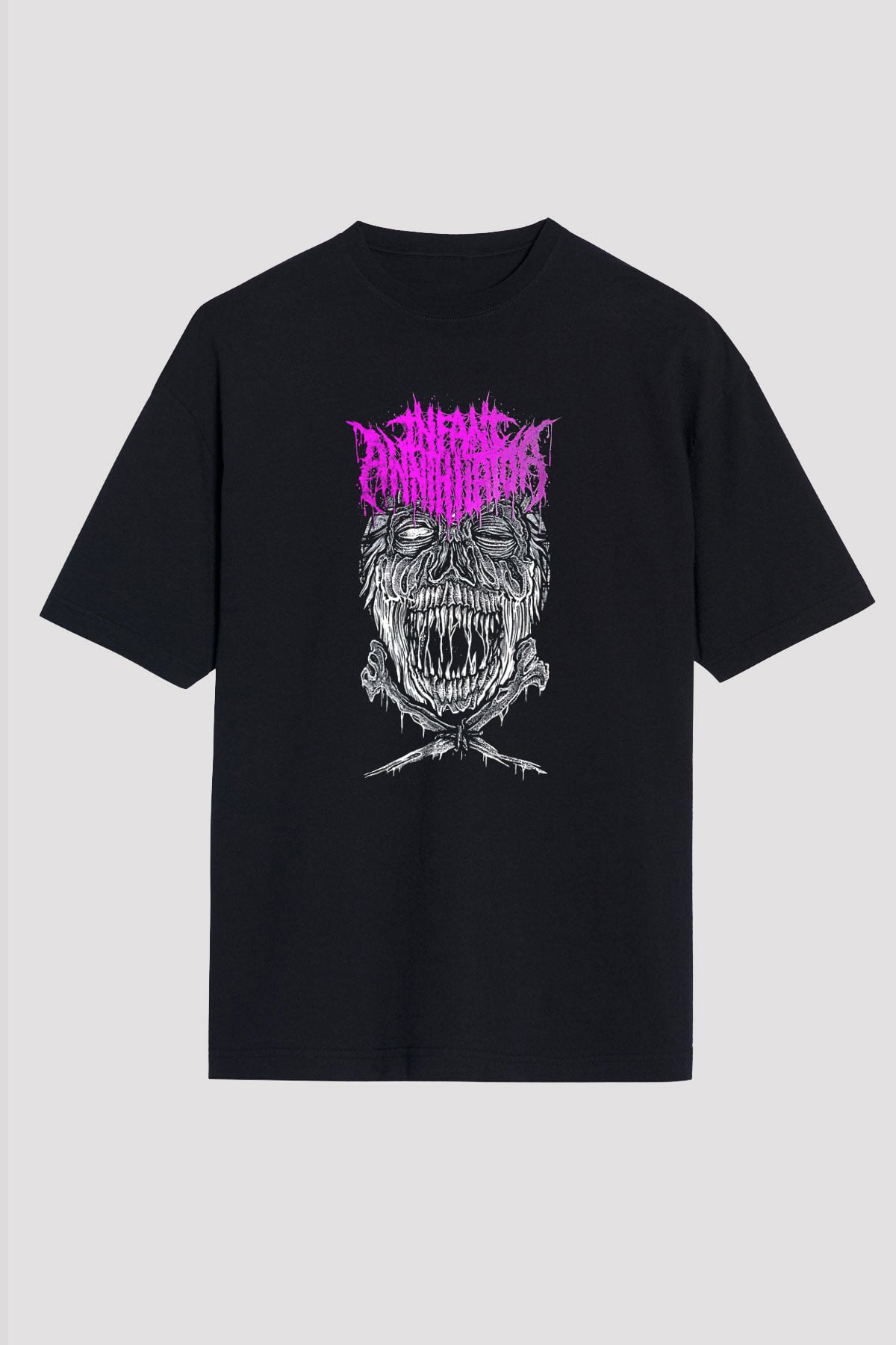 İnfant Annihilator Baskılı Unisex Siyah Oversize Tişört - Tshirt