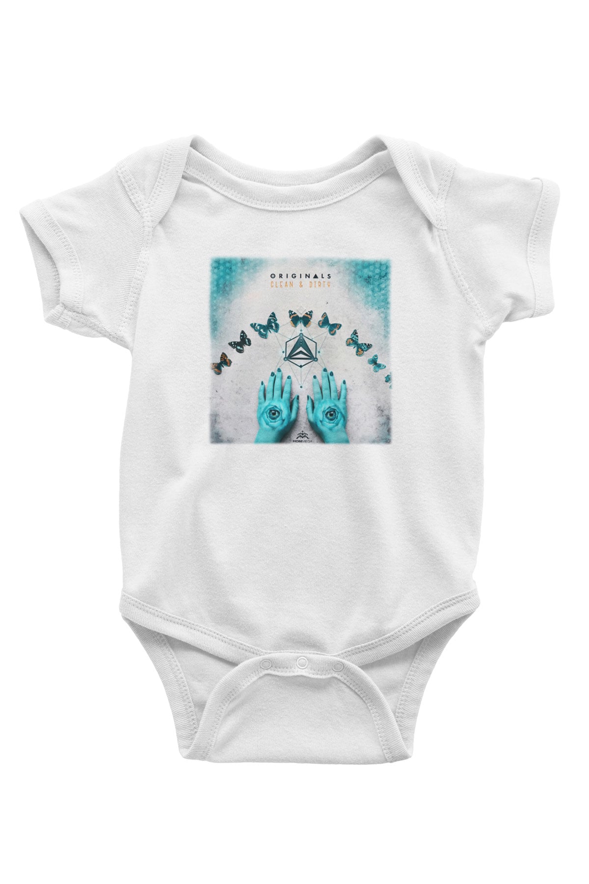 Infected Mushroom Baskılı Beyaz Unisex Bebek Body - Zıbın