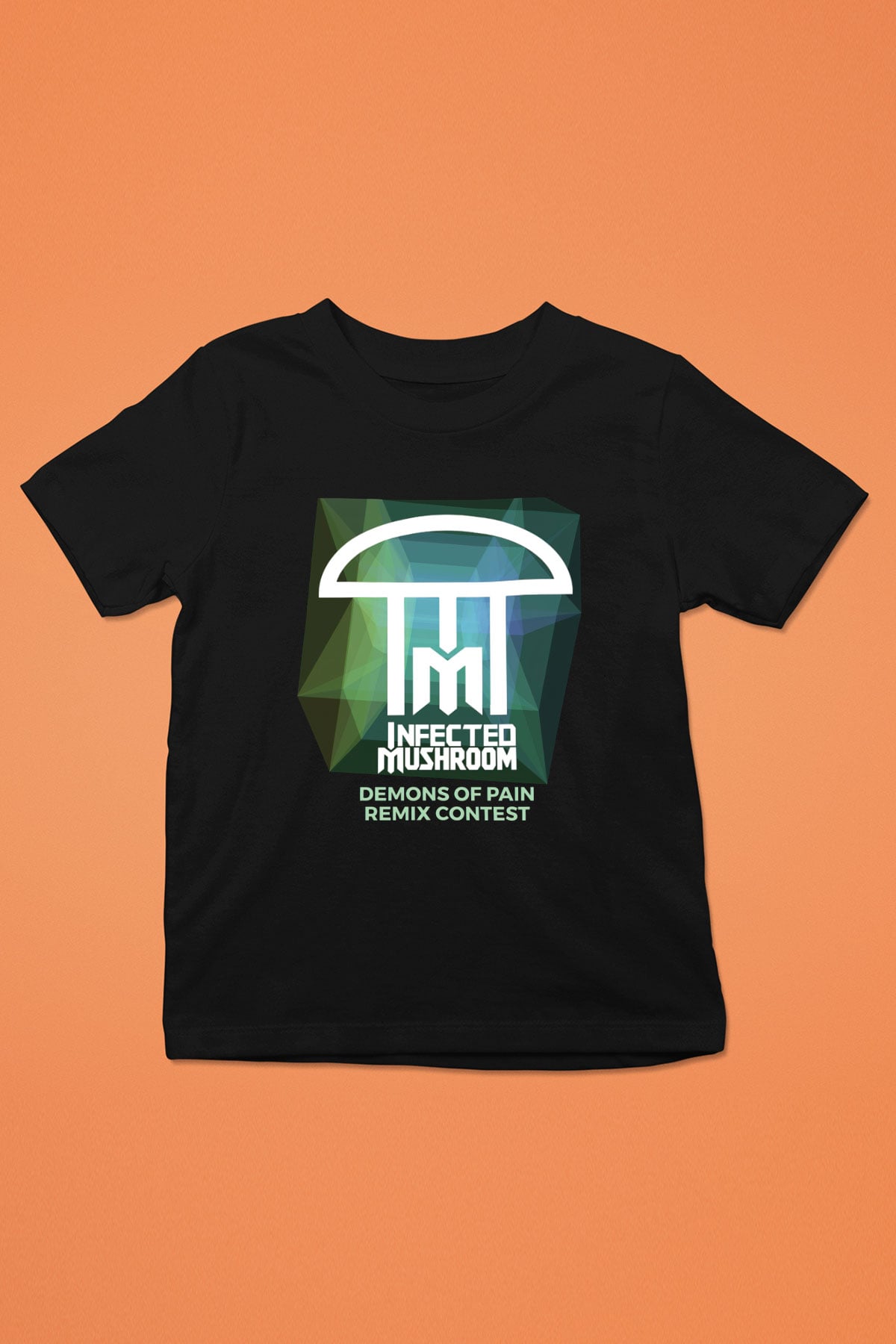 Infected Mushroom Baskılı Siyah Unisex Çocuk Tişört