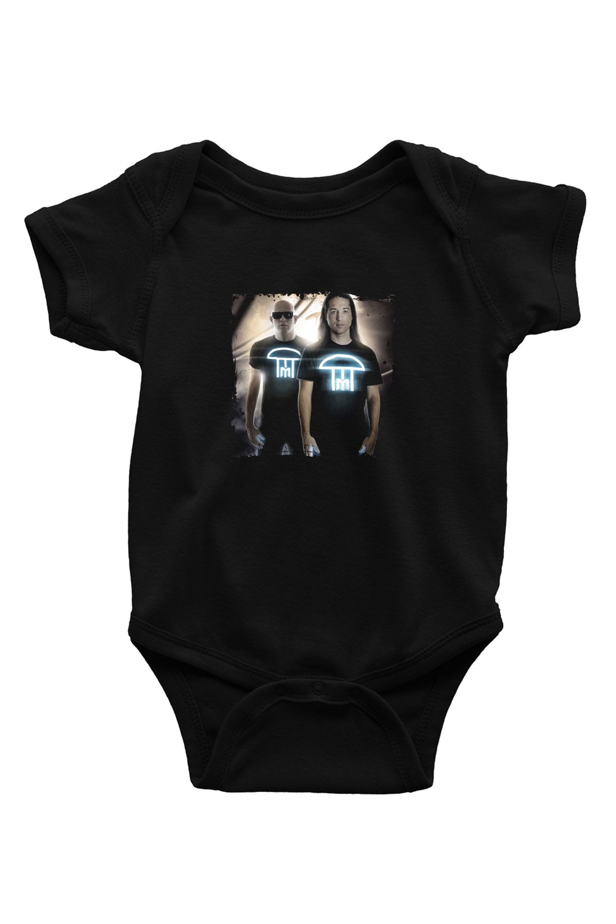 Infected Mushroom Baskılı Unisex Siyah Bebek Body - Zıbın