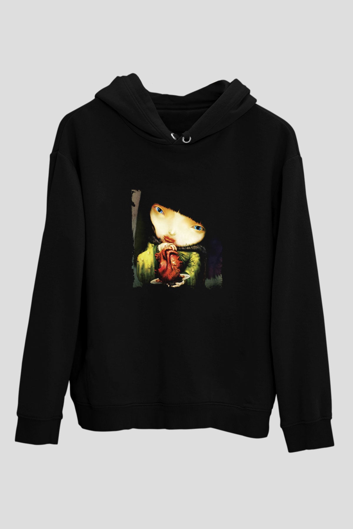 Infected Mushroom Baskılı Unisex Siyah Hoodie