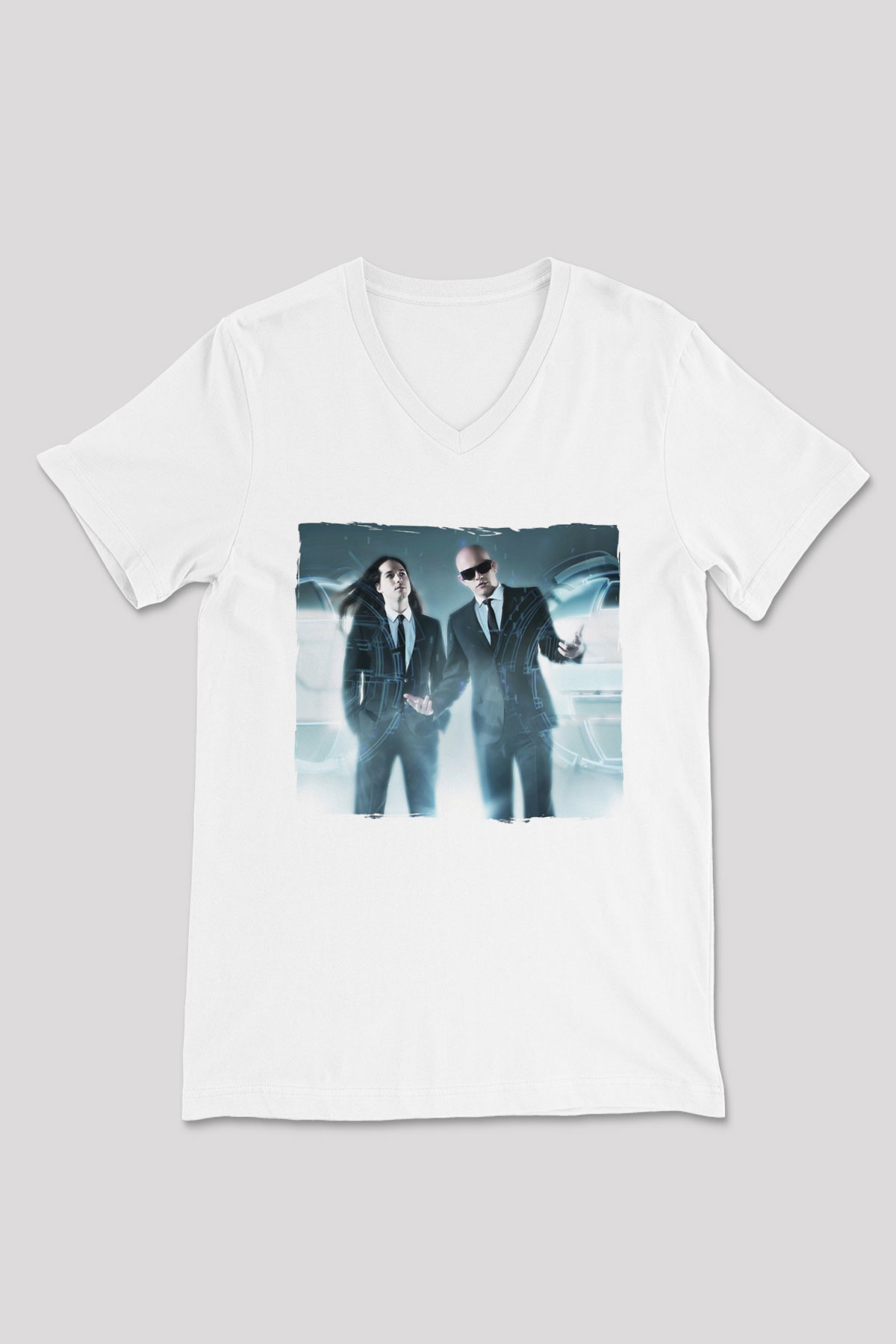 Infected Mushroom Beyaz Unisex V Yaka Tişört